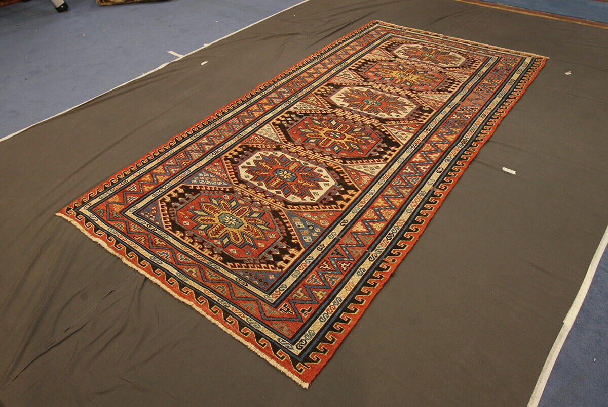 Geometric design Caucasian Kilim Sumak (215x116 cm)